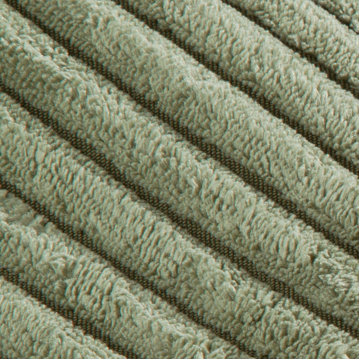 Corded Fleece Blanket, Sage and Cream