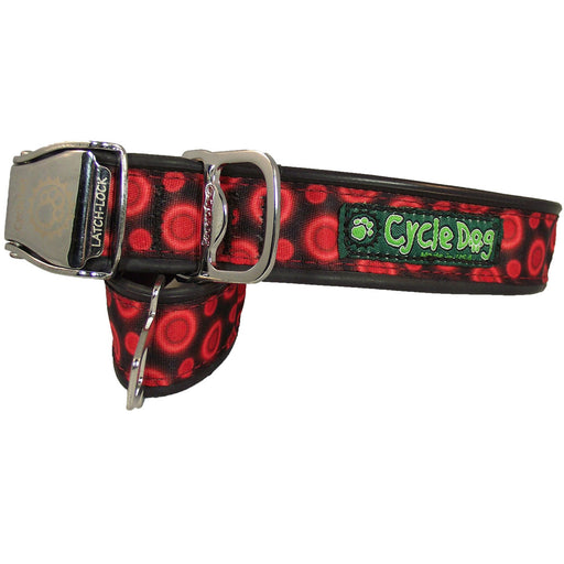 Eco-Dog Collar, Red Space Dots