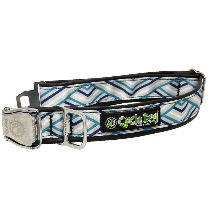 Cycle-dog Ecodog Collar, Teal-Grey Diagonal-Medium
