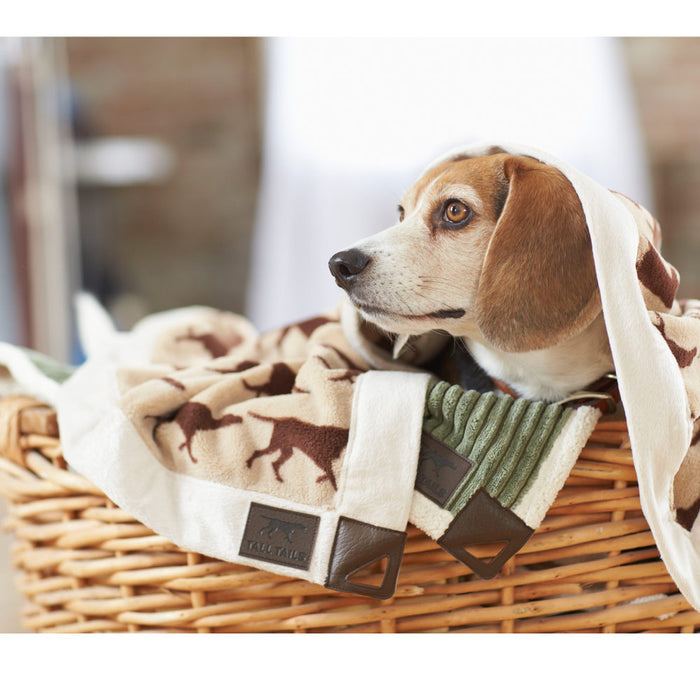 Fleece Blanket, Tan Icon Print (30" x 40")