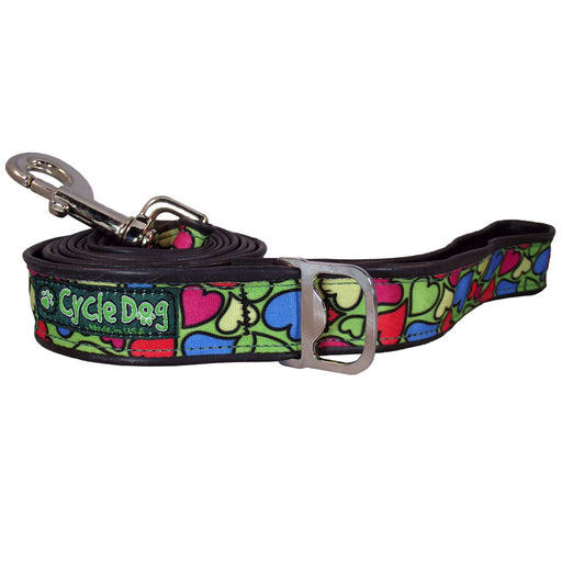 Eco-Dog Lead, Green Base Hearts