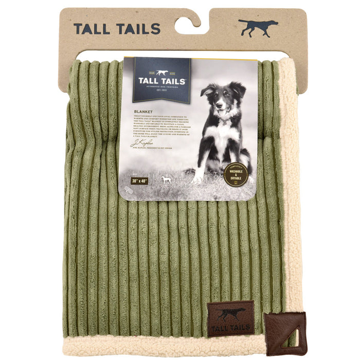 Corded Fleece Blanket, Sage and Cream