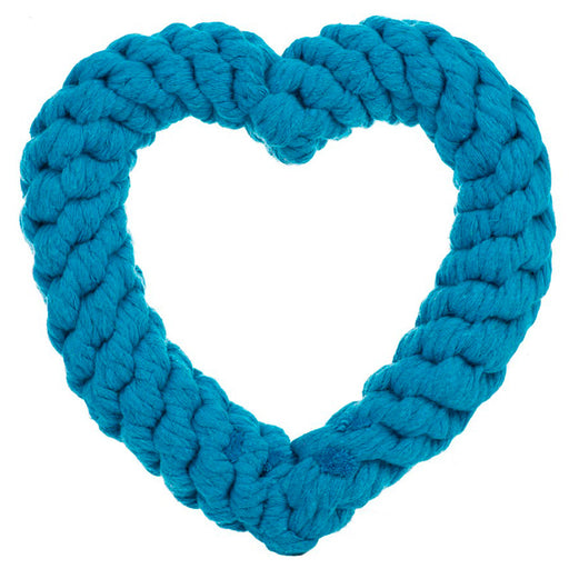 Heart Rope Toy, Teal 7"
