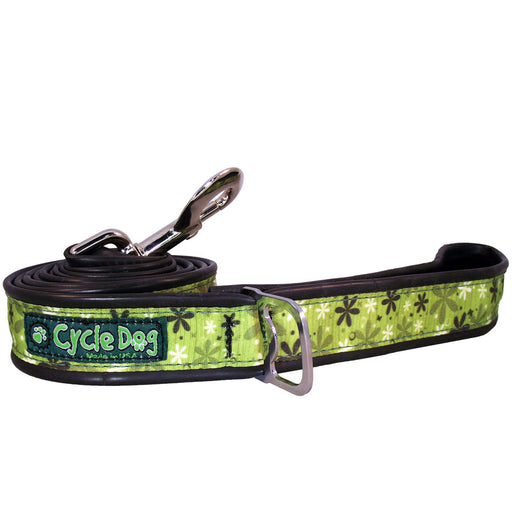 Eco-Dog Lead, Apple Green Retro Flowers
