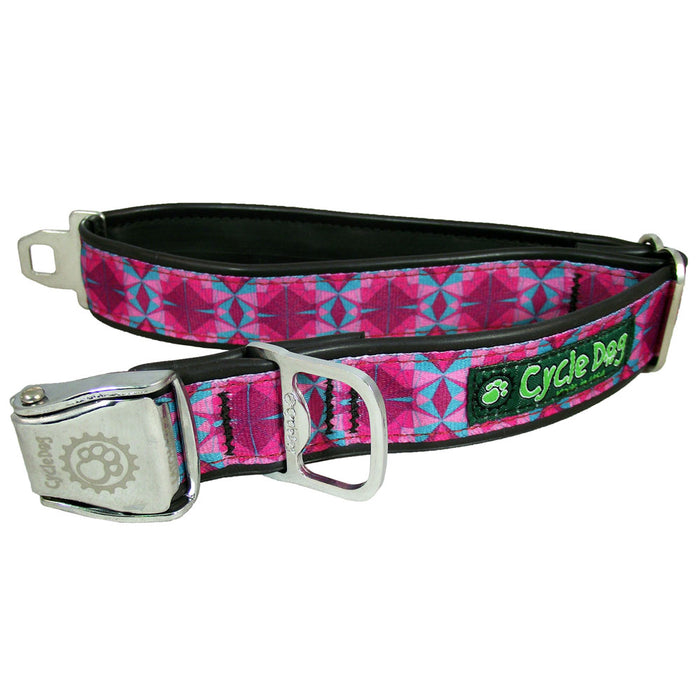 Eco-Dog Collar, Fuchsia/Teal Kaleidoscope