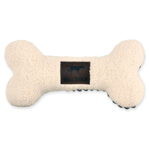 Bone Toy with Squeaker, Charcoal and Cream