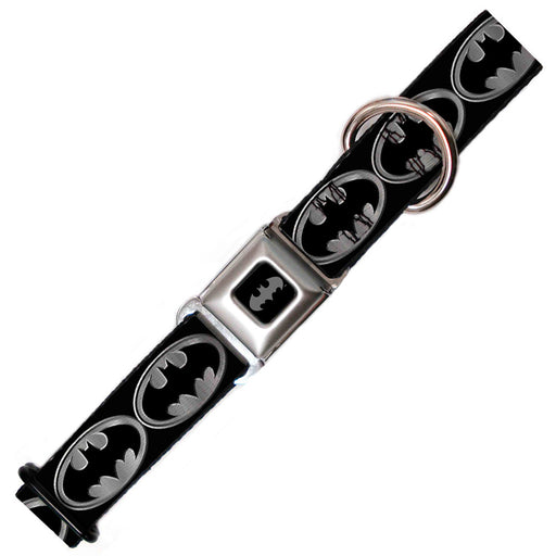Batman Shield Dog Collar, Black and Silver