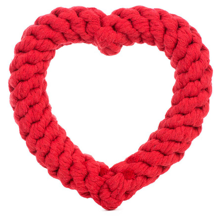 Heart Rope Toy, Red 7"