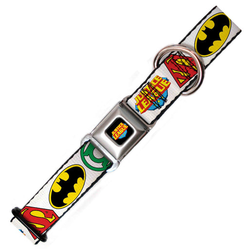 Justice League Dog Collar, White