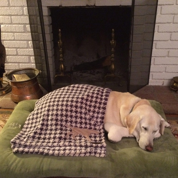 Fleece blanket with Appliqué, Houndstooth